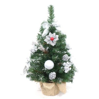 Brad artificial decorativ de masa Cezo, argintiu, 60 cm Brad artificial decorativ de masa Cezo, argintiu, 60 cm