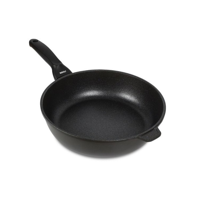 Tigaie Risoli 00104BPIN/28, Linie Blackplus Induction, Aluminiu turnat, 28 cm, Negru