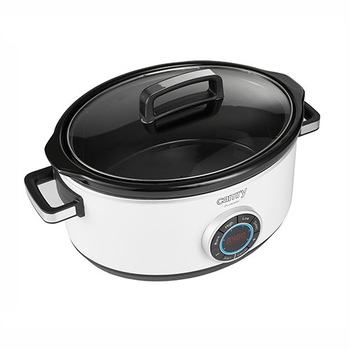 Slow Cooker Camry CR 6410, 6.5L, 300W, inox, capac sticla securizata, 3 setari temperatura Slow Cooker Camry CR 6410, 6.5L, 300W, inox, capac sticla securizata, 3 setari temperatura