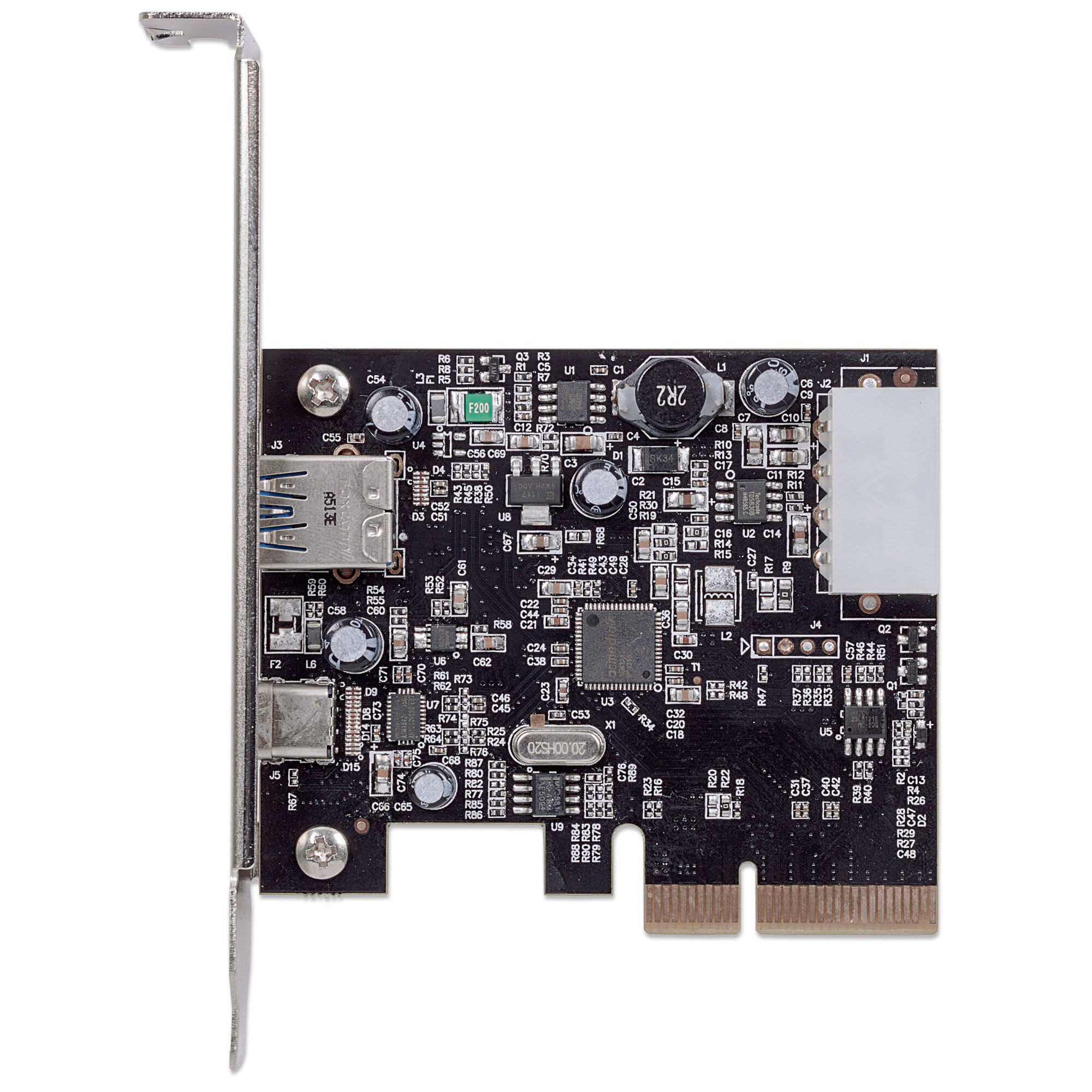 Controler PCI-Express Manhattan 151757, 1 x USB-C, 1 x USB-A 3.1