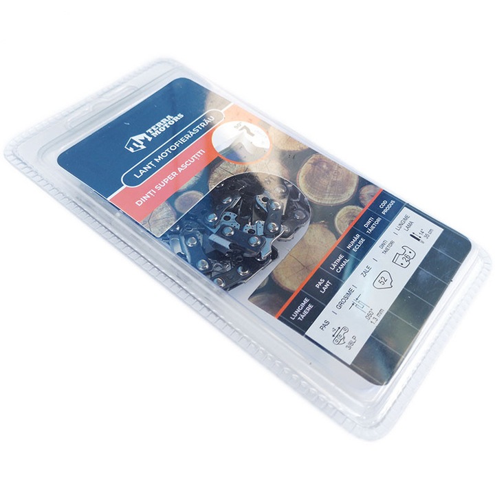 Lant drujba 26 Dinti, Pas 3/8, 35cm, 1.3mm, Colt drept - Terra Motors