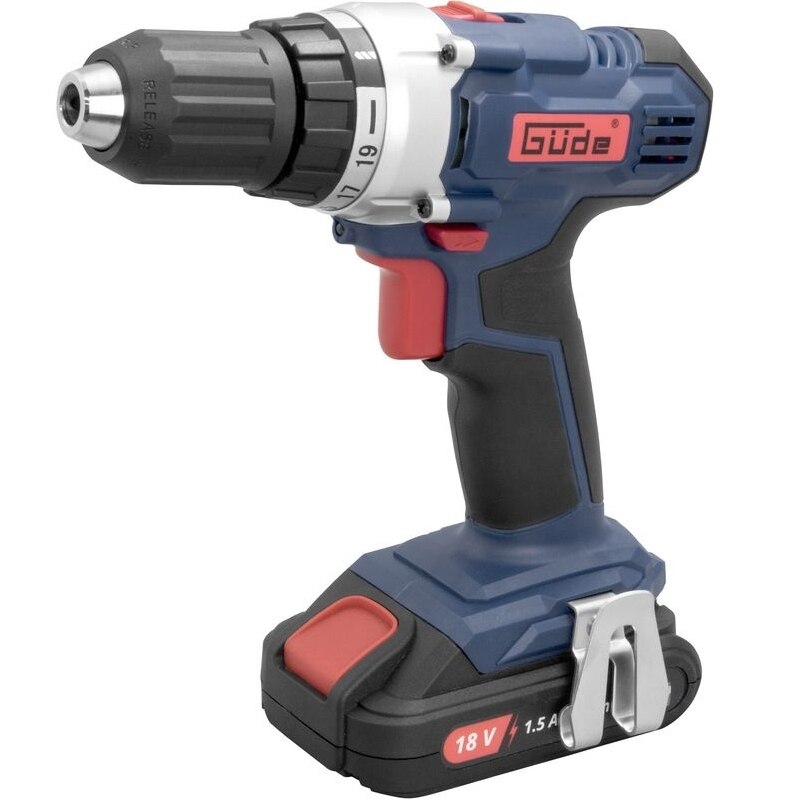 Masina de gaurit si insurubat cu acumulator Li-Ion BS 18-151-04K Guede GUDE58501, 18 V, 1.5 Ah