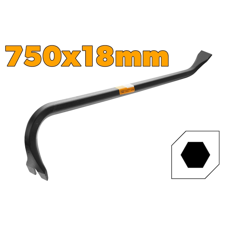 Ranga TOLSEN 750x18 mm, otel carbon forjat tratat termic (HRC 52-56), acoperire cu pulbere, rezistenta si durabilitate pentru utilizari industriale