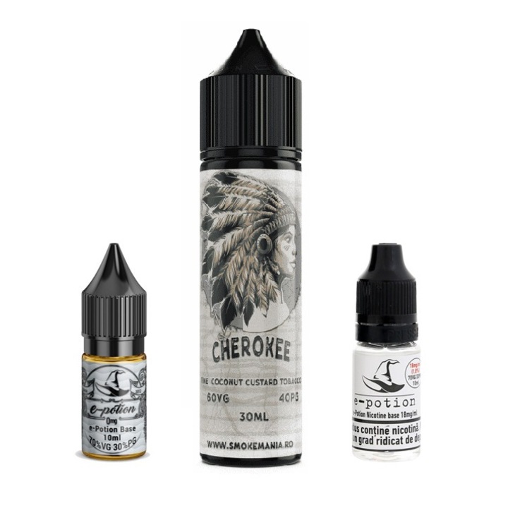 Pachet Lichid tigara electronica premium CHEROKEE, 4mg/ml 50ml, Lichid Tigara Electronica premium Smokemania e-Potion Lichid tigara electronica premium