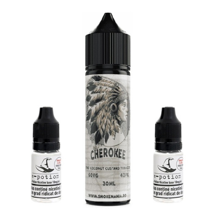 Pachet Lichid tigara electronica premium Cherokee, 8mg/ml, 50ml cu nicotina, Lichid Tigara Electronica premium cu nicotina Smokemania e-Potion Lichid tigara electronica