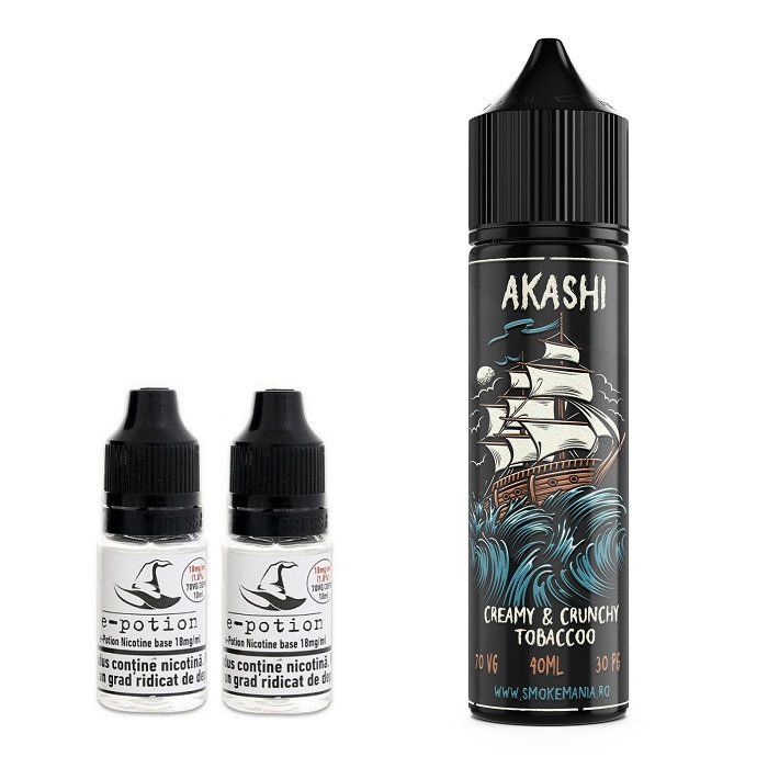 Pachet Lichid tigara electronica premium Akashi 6mg 60ml cu nicotina , Lichid Tigara Electronica premium cu nicotina Smokemania Lichid tigara electronica