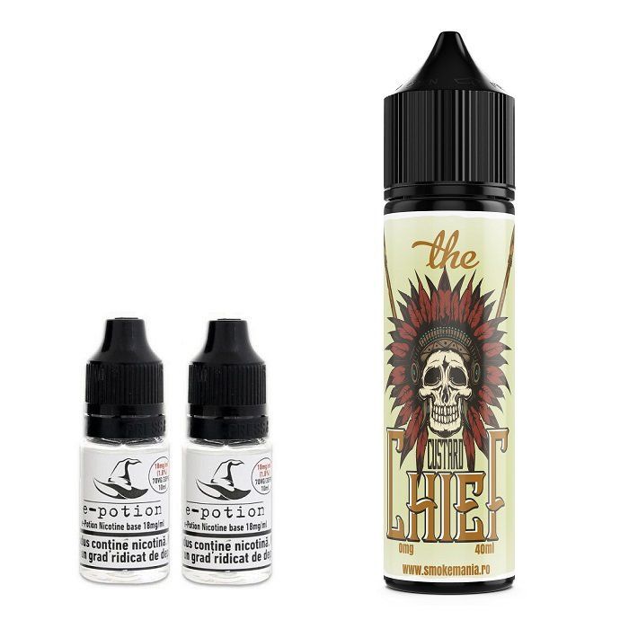 Pachet Lichid tigara electronica premium Custard Chief 6mg 60ml cu nicotina , Lichid Tigara Electronica premium cu nicotina Smokemania Lichid tigara electronica