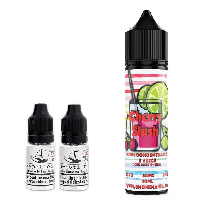 Pachet Lichid tigara electronica premium CHERRY SLUSH 6mg 60ml cu nicotina , Lichid Tigara Electronica premium cu nicotina Smokemania Lichid tigara electronica