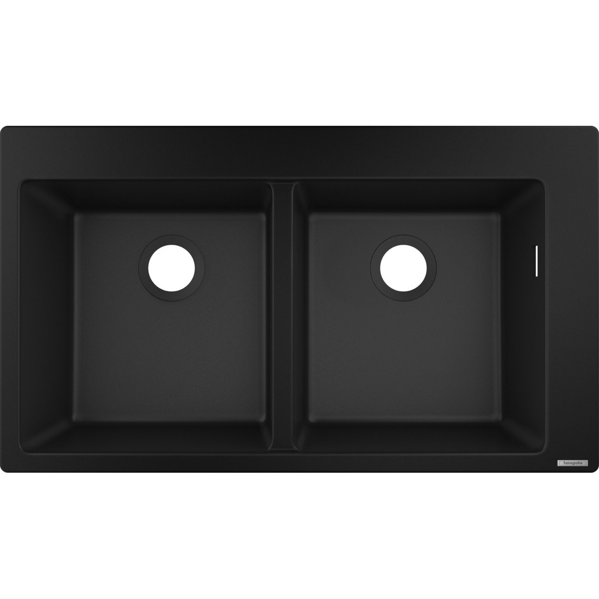 Chiuveta Hansgrohe S510-F770 SilicaTec 370/370, 41.5x88x19cm, cu doua cuve, graphite black