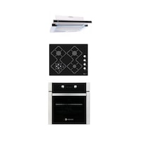 pachet incorporabil cuptor electric plita gaz sticla neagra si hota telescopica studio casa new black clasa a 8 functii gratare fonta imagen 59_0_
0