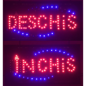 Reclama LED MyStyle, Magazin Deschis - Inchis, cu buton schimbare mesaj, Rosu - Albastru Reclama LED MyStyle, Magazin Deschis - Inchis, cu buton schimbare mesaj, Rosu - Albastru