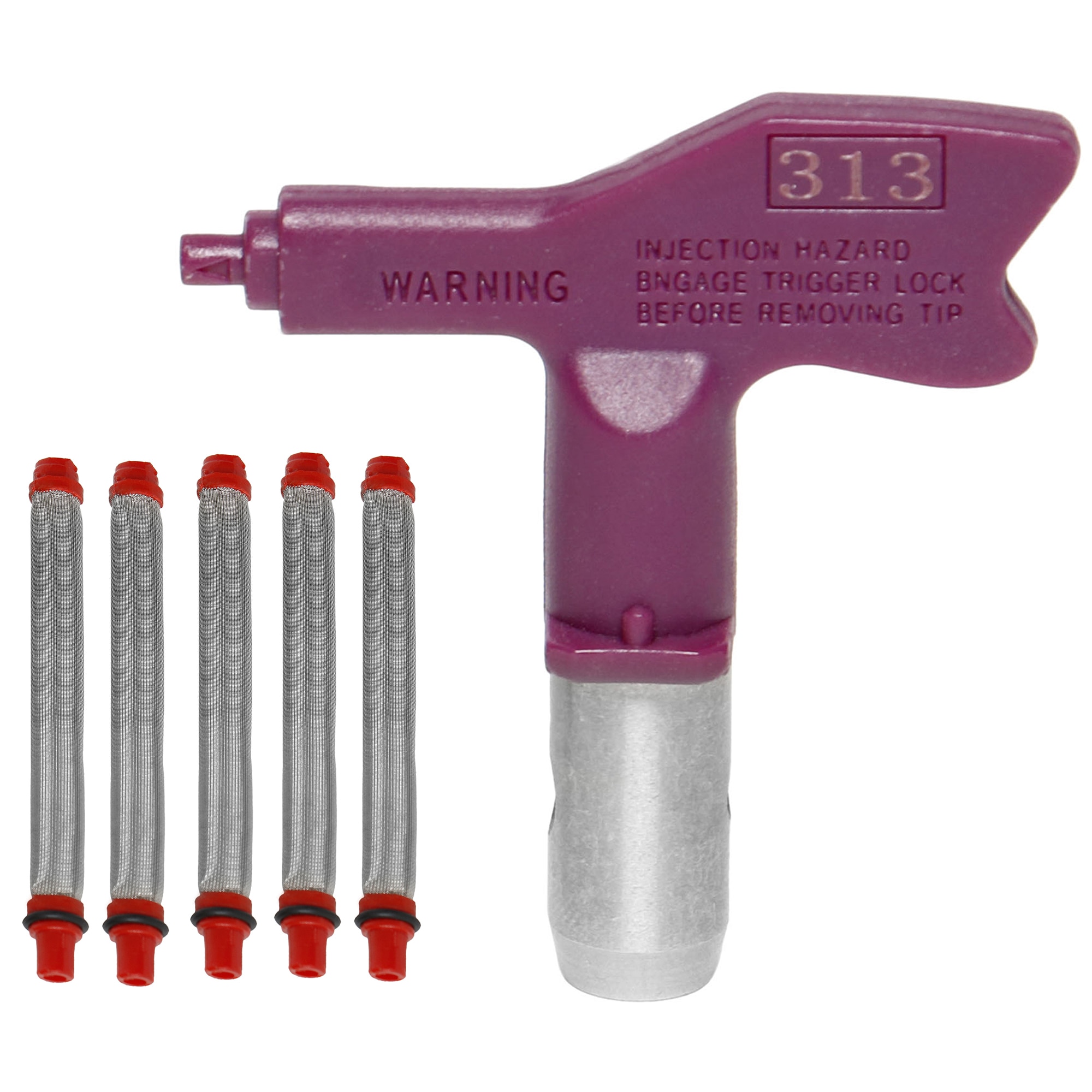 Kit accesorii aparat de vopsit Steinhaus PRO-NOZ313, 6 piese, duza 313, 5 filtre rosii