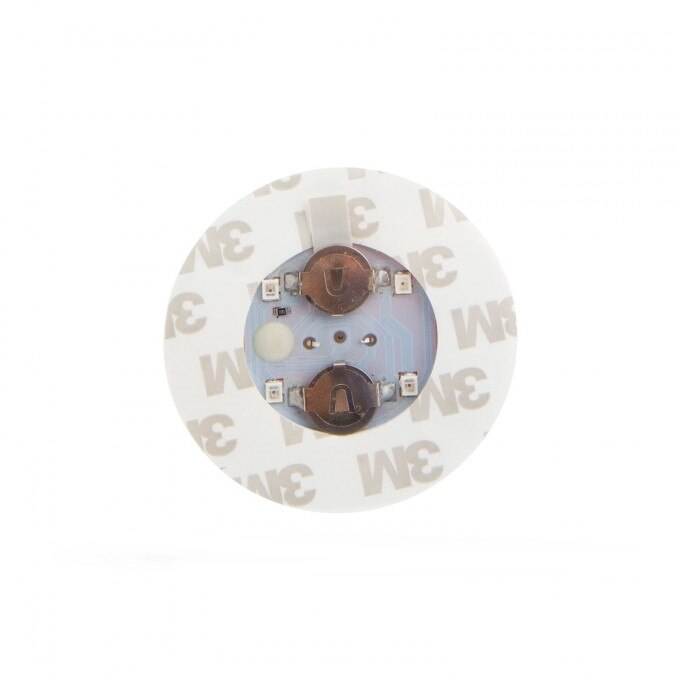 Decoratie autocolanta cu LED, 4 RGB SMD, pentru sticla cu baterii 2 x CR 1220, dimensiuni Ø60 x 3 mm, 3 jocuri de lumini