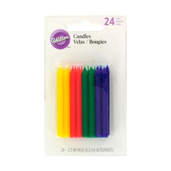 Set lumanari (mov, verde, rosu, galben) 24 buc, Wilton Set lumanari (mov, verde, rosu, galben) 24 buc, Wilton