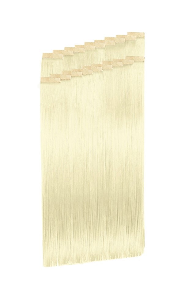Extensii Par Natural TAPE IN AMORA Blond Rece Perlat 45 cm