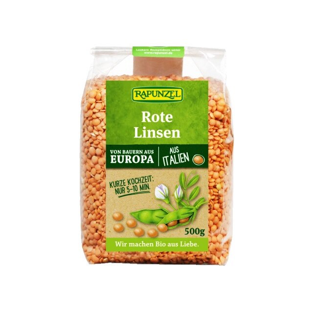 Linte rosie decojita Bio Rapunzel 500 g