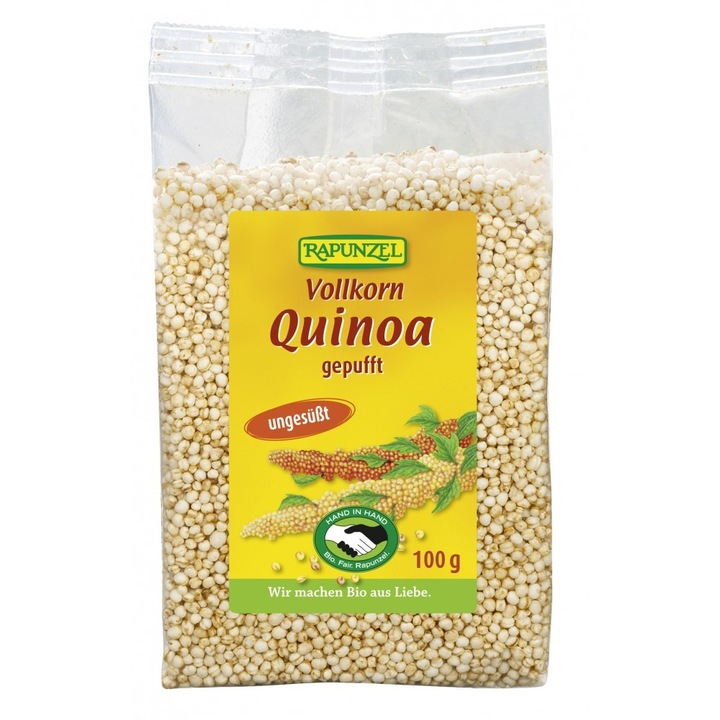 Quinoa integrala expandata bio, 100g, Rapunzel