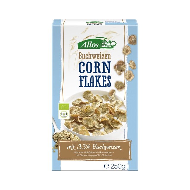 Fulgi din hrisca si porumb Fara Gluten Bio Allos 250 g