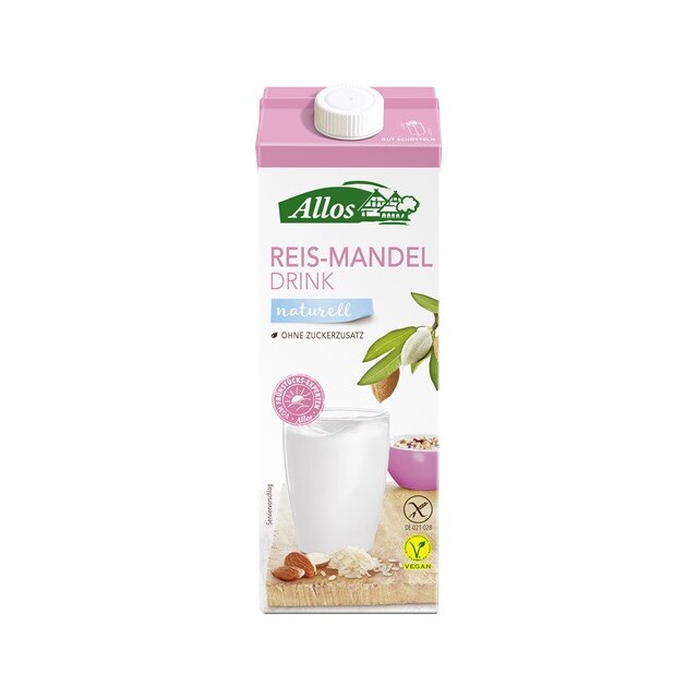 Bautura de orez cu migdale Fara Gluten Bio Allos 1 L