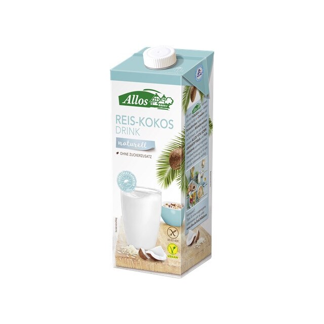 Bautura de orez cu cocos Fara Gluten si Lactoza Bio Allos 1 l
