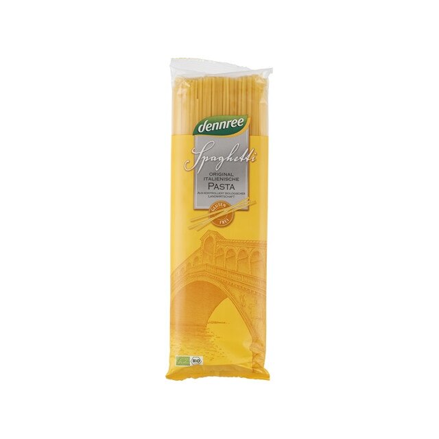 Spaghetti din porumb si orez Fara Gluten Bio Dennree 500 g