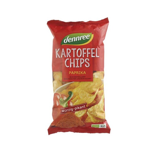 Chipsuri din cartofi cu ardei eco Bio Dennree 125 g
