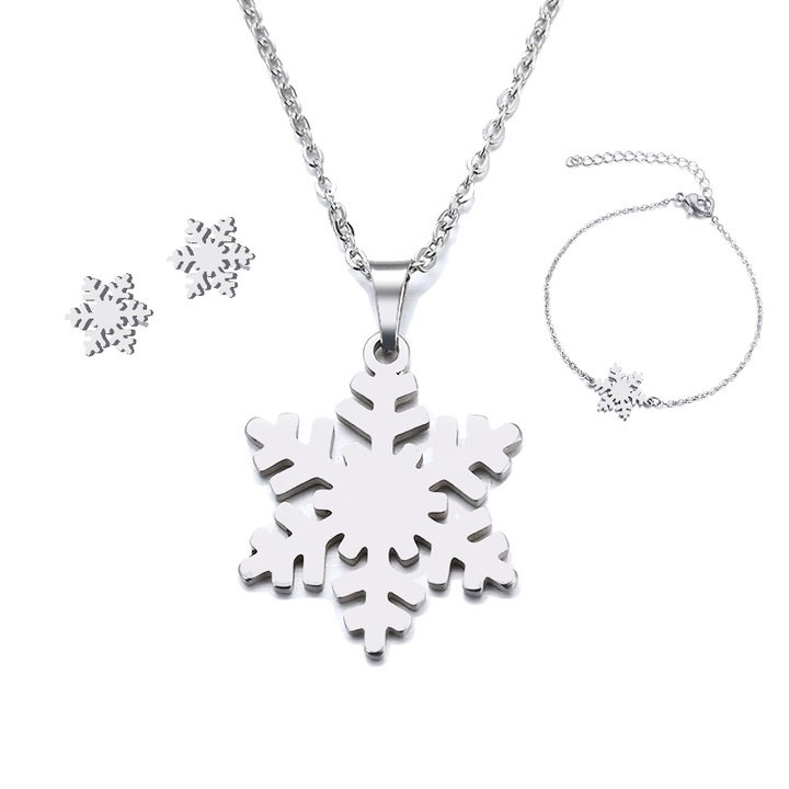 Комплект бижута Snow Flake, FabulousByViolet, инокс