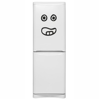 sticker decorativ pentru perete modern bucatarie frigider sau camera copilului love smiley face emoji speriat si hipnotizat negru 32 x 45 cm imagen 14_0_
0