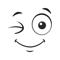 Sticker decorativ modern, Pentru bucatarie si frigider, fata zambitoare care face cu ochiul, Smiley, Negru, 40 x 40 cm
