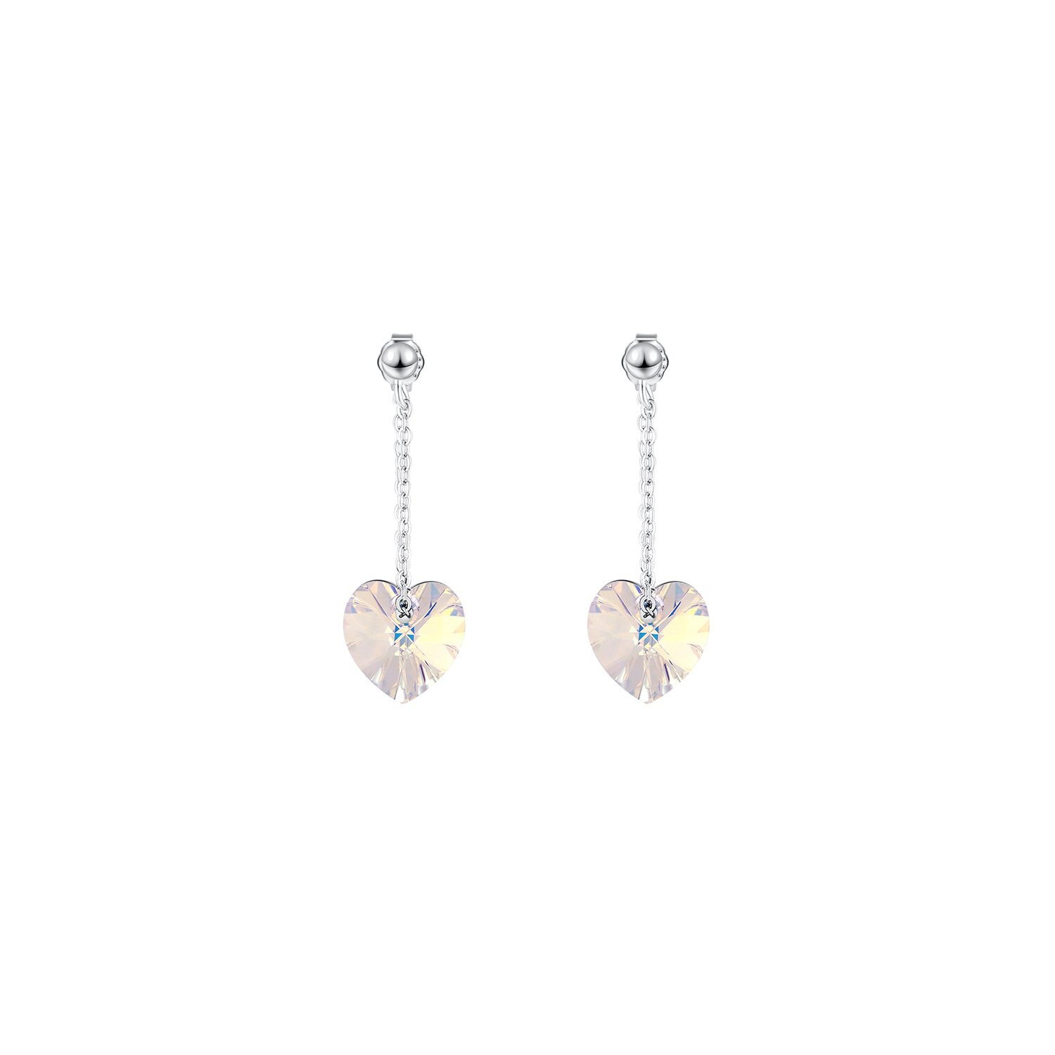 Cercei din argint cristale Boreal Crystal hearts