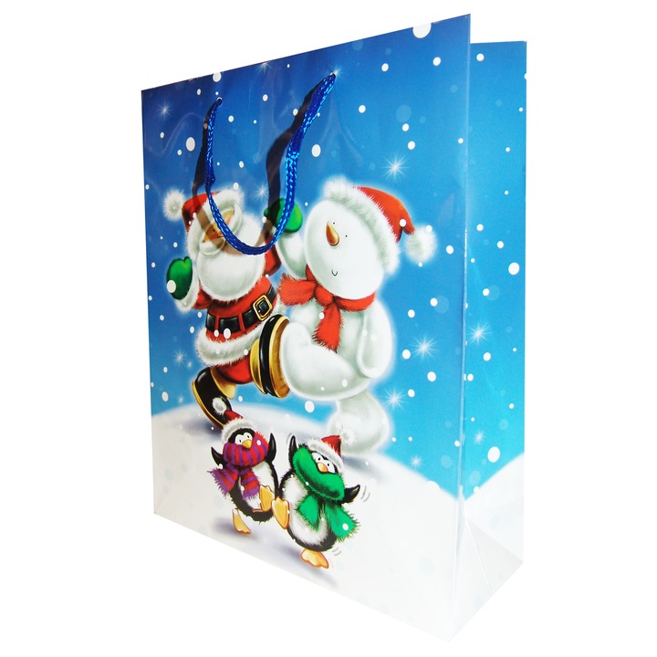 Set 10 bucati Punga cadou, Craciun Speciala Medie, 22 x 26.6 x 8.2 cm - Mos Craciun