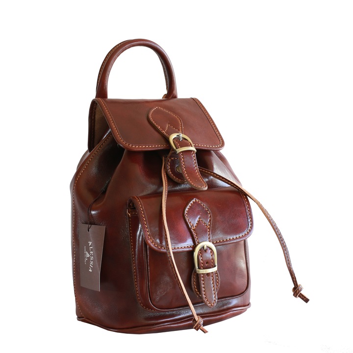 Rucsac, coniac, piele naturala, R117A