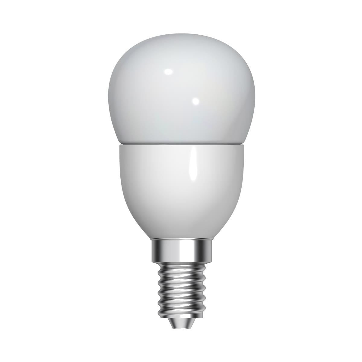 Bec LED Tungsram E14 sferic, 5,5W, 10000 ore, lumina calda