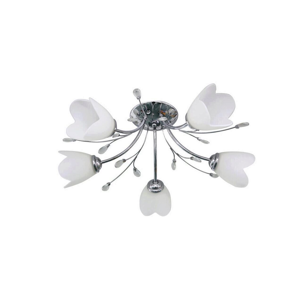 Lustra Lotus crom+alb 60W 5xE27 ERSTE EL0037965