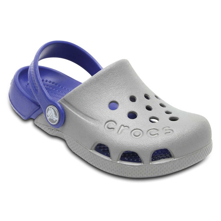 Papuci Crocs Electro Clog pentru copii Smoke-Cerulean Blue