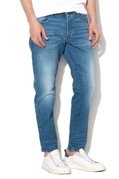 G-Star RAW, Blugi drepti cu croiala conica, Albastru G-Star RAW, Blugi drepti cu croiala conica, Albastru
