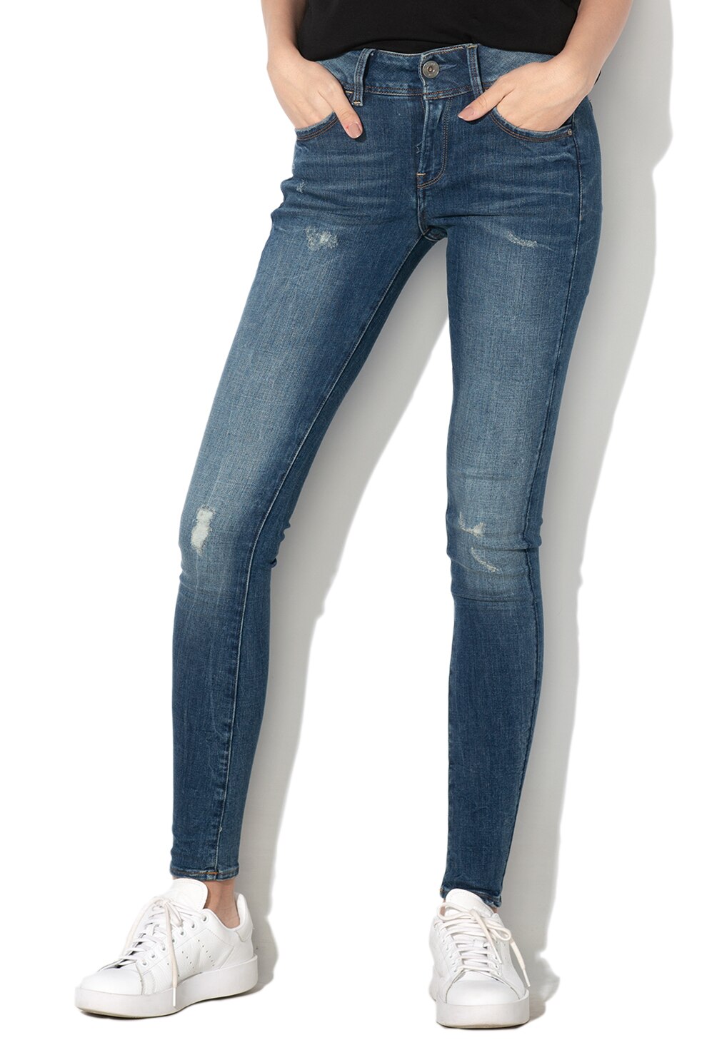 G-Star RAW, Blugi super skinny Lynn, Albastru inchis