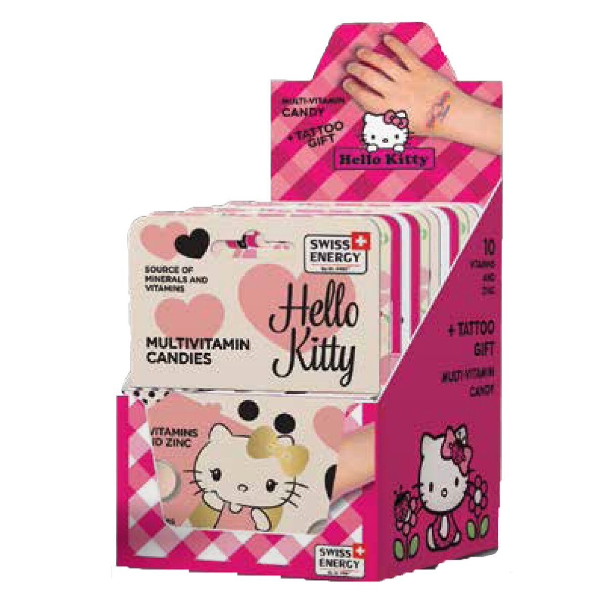 Tablete Dextroza, Swiss Energy, Hello Kitty, 12 folii + Tatuaj Cadou