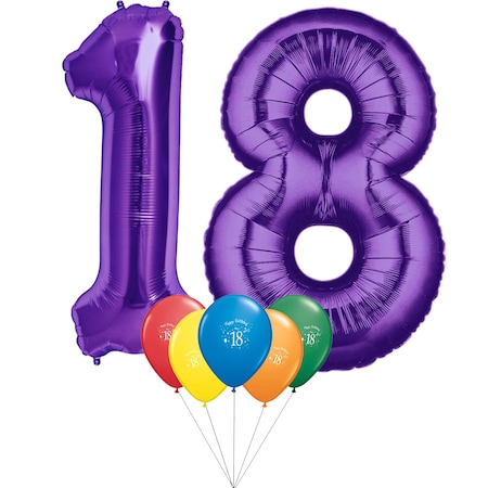 Set Baloane Majorat 18 Mov 101cm 5 Baloane Latex Personalizate Happy Birthday 18 30cm Emag Ro