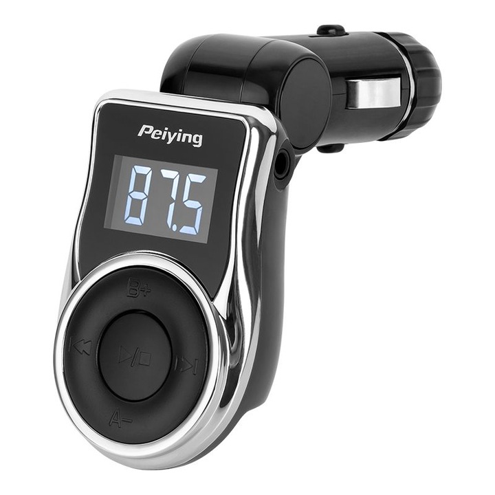 Peiying FM audiomodulátor, kijelzővel, USB, SD, AUX