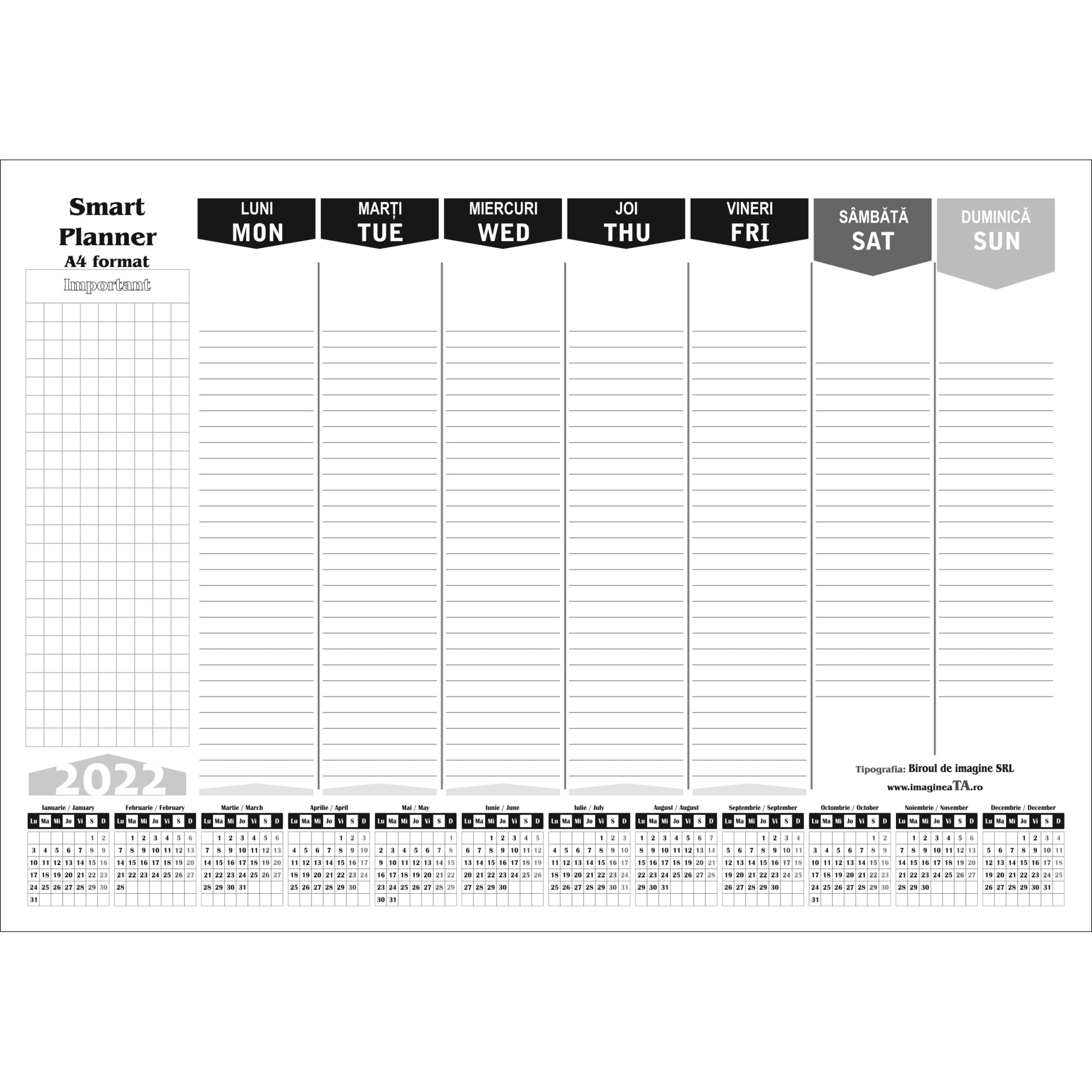 Planner dimensiune A4