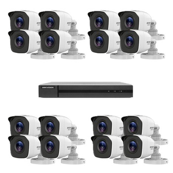 Kit sistem supraveghere HiWatch DVR UltraHD H.265 Pro + 16 camere TurboHD 1 MP exterior Kit sistem supraveghere HiWatch DVR UltraHD H.265 Pro + 16 camere TurboHD 1 MP exterior