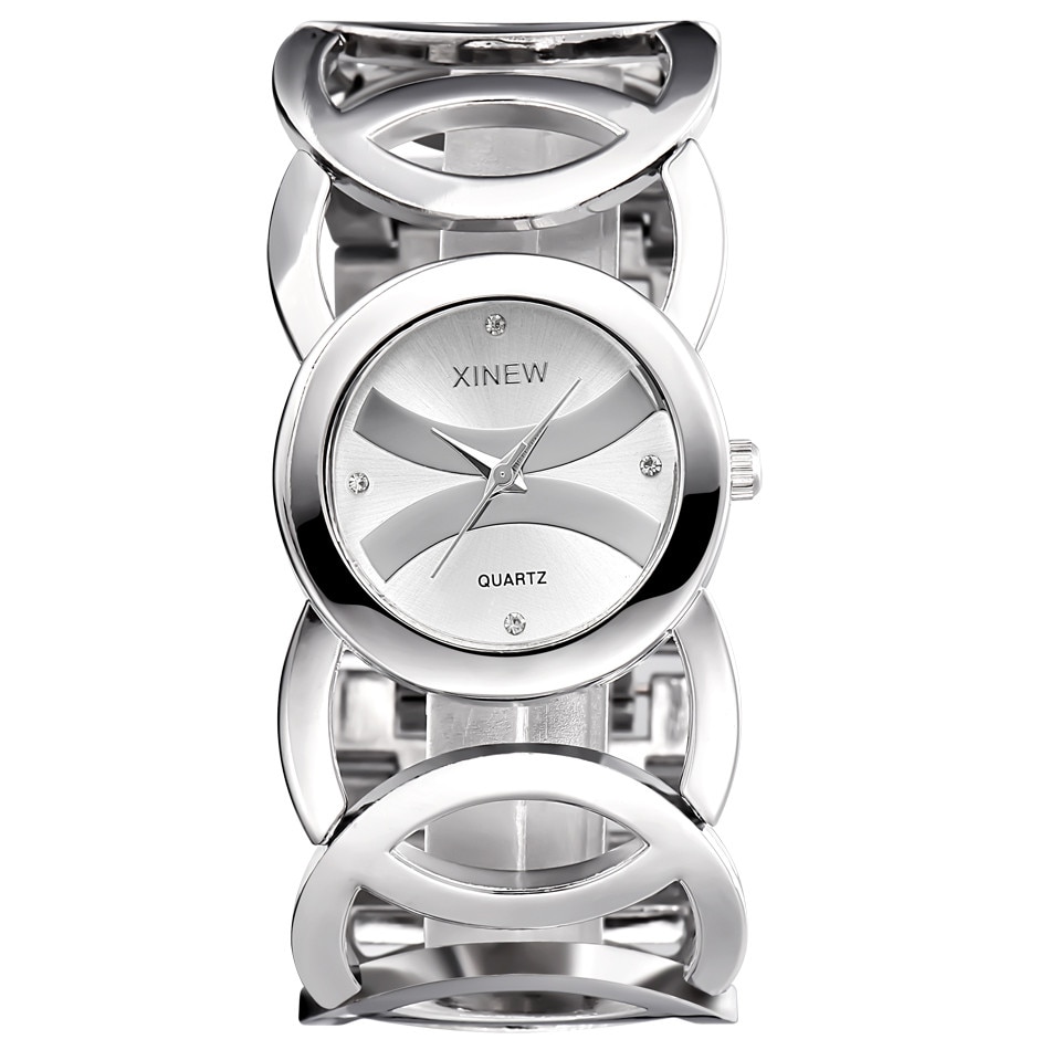 Ceas XINEW Dama Quartz Casual Elegant Argintiu, PN999872SR, curea din metal (zale), afisaj Analog