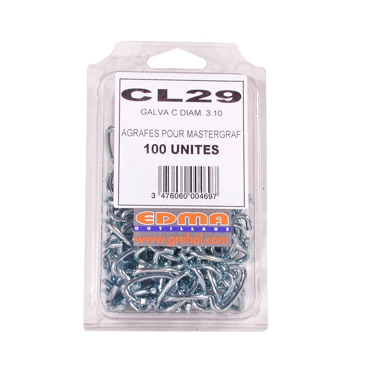 Horganyzott tűzőkapcsok CL29>A GALVA 3/100db