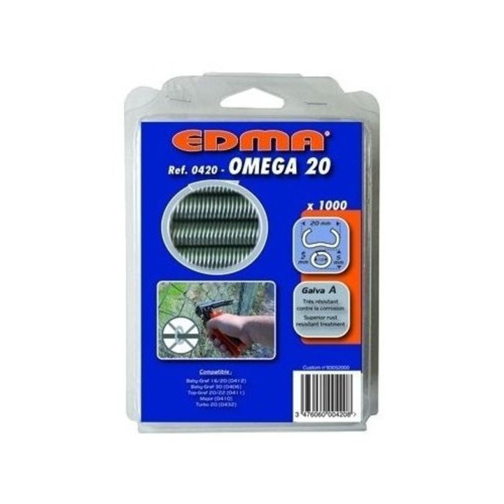 Capse galvanizate Omega 20/1000pcs