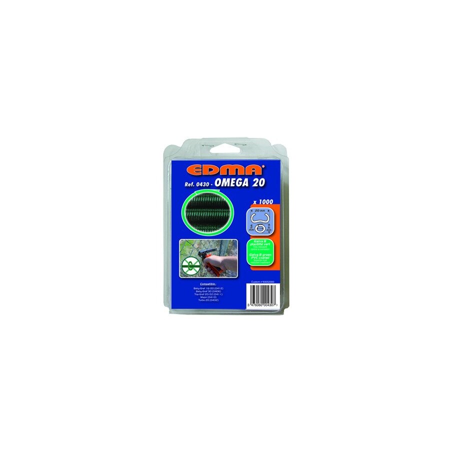 Capse galvanizate plastifiate verzi Omega 20/1000pcs
