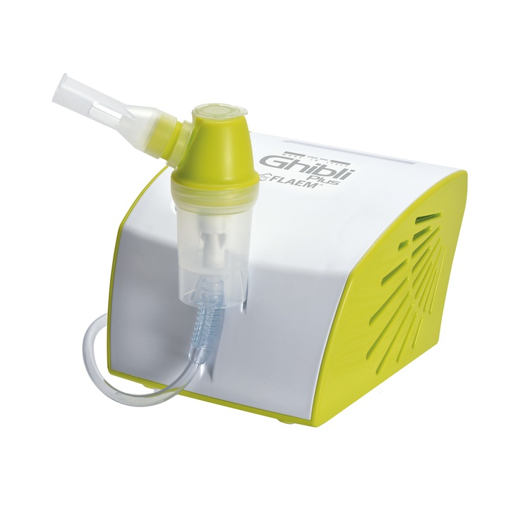 Aparat aerosoli Flaem Ghibli Plus F400, cu compresor, Alb/Galben