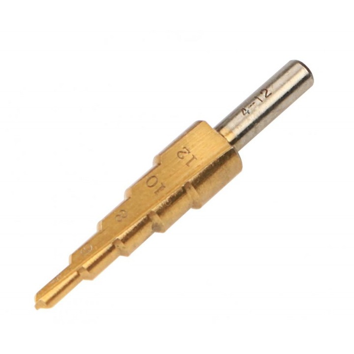 Спирална метална фреза Tolsen, 4 - 12 x 2 mm, титаниево покритие