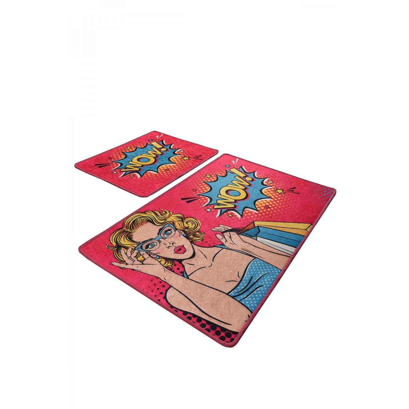 Set 2 covorase baie dreptunghiulare, 100X60cm, 50x60cm, Alessia Home, Pop Art