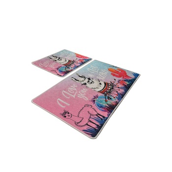 Set 2 covorase baie dreptunghiulare, 100X60cm, 50x60cm Alessia Home, White Lama Set 2 covorase baie dreptunghiulare, 100X60cm, 50x60cm Alessia Home, White Lama